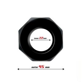 Anel de pênis poligonal super flexível 2,2 cm preto