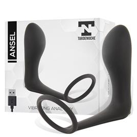 Ansel Plug Anal com Vibração e Anel USB de Silicone