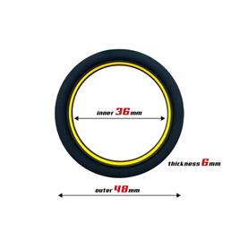 Anel Peniano 100% Silicone Sólido 3,6 cm Amarelo e Preto