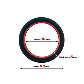 Anel Peniano 100% Silicone Sólido 3,6 cm Vermelho e Preto