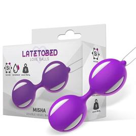 Bola Kegel dupla de silicone roxo Misha