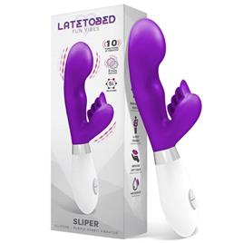 Chinelo vibrador coelho roxo de silicone