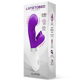 Chinelo vibrador coelho roxo de silicone