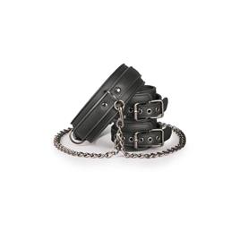 Conjunto de ligadura de colarinho preto e algema