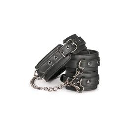 Conjunto de ligaduras de colarinho e punhos de tornozelo preto