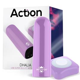 Dhalia Super Bullet Vibrador Controle Remoto USB de Alta Potência Roxo