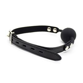 Gag bola de silicone 4 cm com cadeado preto