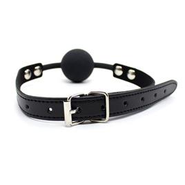 Mordaça Bola de Silicone Suave 4 cm Ajustável Preto