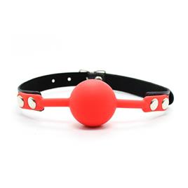 Mordaça Bola de Silicone Suave 4 cm Preto/Vermelho