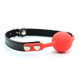 Mordaça Bola de Silicone Suave 4 cm Preto/Vermelho