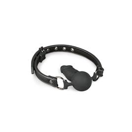 Mordaça de silicone preta para pênis