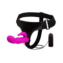 Strap-on dançante com vibrador roxo 15 cm