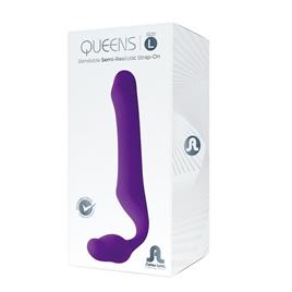 Queens L Dildo Strap-On Strap-On Silicone Roxo Escuro