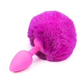 Plug Anal com Pompom Roxo Tamanho S