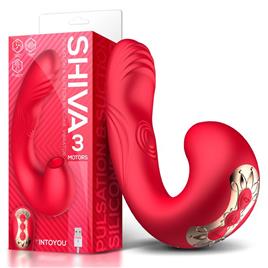 Vibrador Shiva com Sucção e Pulsação 3 Motores USB Magnético Silicone