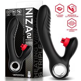 Vibrador Nice com Calor e Estimulador de Clitóris de Língua Tripla