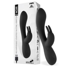 Vibrador de silicone líquido injetado Noir 2 motores USB