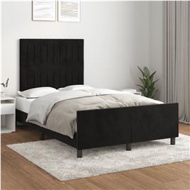vidaXL Estrutura de cama c/ cabeceira 120x200 cm veludo preto