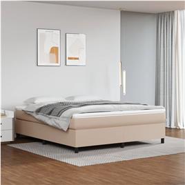 vidaXL Cama com molas/colchão 180x200 cm couro artificial cappuccino