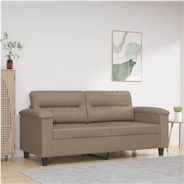 vidaXL Sofá de 2 lugares 140 cm couro artificial cor cappuccino