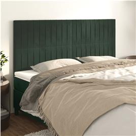 vidaXL Cabeceira de cama 4 pcs veludo 100x5x78/88 cm verde-escuro