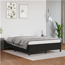vidaXL Estrutura de cama 140x200 cm couro artificial preto
