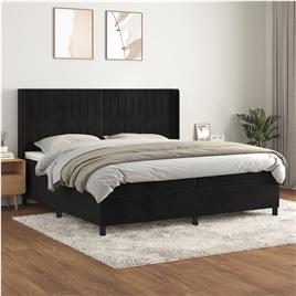 vidaXL Cama com molas/colchão 200x200 cm veludo preto