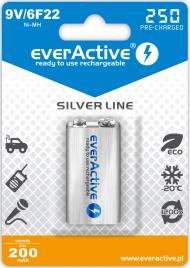 Pilha Recarregavel Ni-Mh 9V 250mAh (min 200mAh) RTU - everActive