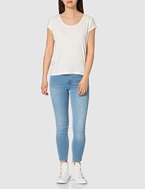Pieces T-shirt às riscas brilhantes
