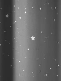 Cortina opaca com detalhes fosforescentes, Estrelas cinzento escuro estampado