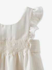 Vestido de cerimónia Jade, CYRILLUS branco claro as riscas