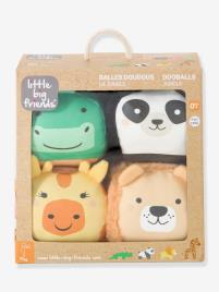 As Dooballs - Conjunto de 4 bolas em forma de bonecos-doudou - BABYTOLOVE laranja medio liso com motivo