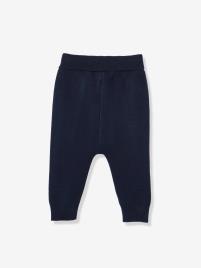Leggings em malha Bio, CYRILLUS, para bebé azul escuro liso 