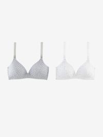 Lote de 2 soutiens de amamentação, acolchoado suave branco claro estampado  