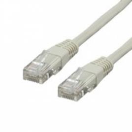Cabo de rede UTP Cat5E, fichas RJ 45, ligação 8 pinos - 8 contactos, com 2m de comprimento e cor cinzento claro.