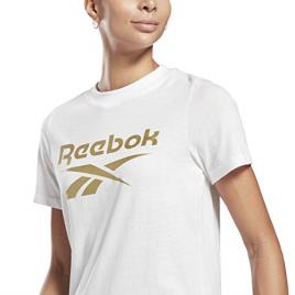 Reebok Sport T-shirt de mangas curtas, gola redonda, motivo à frente