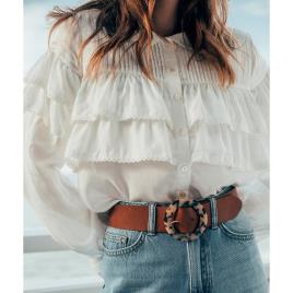 La Redoute Collections Camisa com folhos e mangas compridas