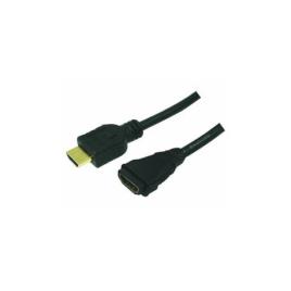 CABO HDMI M PARA HDMI F HIGHSPEED ETHERNET 5M GOLD, PRETO