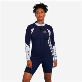Fato de Marcha Aquática Mulher Neoprene 4/3mm Manga comprida Azul escuro