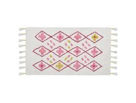 Tapete infantil em algodão branco e rosa 80 x 150 cm CAVUS