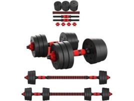 Conjunto de Halteres ??PERPETUAL Ajustáveis com Barra Conectada Home Gym (20 Kg)