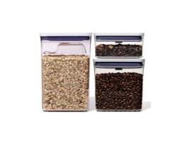 Set 3 Recipientes Herméticos Pop 2.0 Da Oxo Cores Transparente
