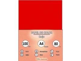 Papel 80Gr A4 Vermelho 100 Folhas