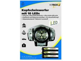 Lanterna de Cabeça HEITECH 10 LEDs (Preto)