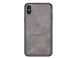Capa TPU + PU PINWUYO vintage, híbrido cinza para iPhone X/XS 5.8