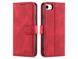 Capa PU + TPU AZNS com suporte vermelho para iPhone SE (2nd Gen)/8 4.7 /7 4.7