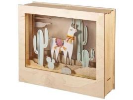 Moldura de madeira decorativa com padrão 3D - 24 x 20 x 6,9 cm - Llama Rayher