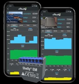 Módulo Medidor de Consumo Duplo para Automação WiFi - Shelly EM