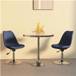 vidaXL Cadeiras de jantar giratórias 2 pcs tecido azul