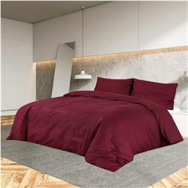 vidaXL Conjunto de capa de edredão 200x200 cm microfibra leve bordô